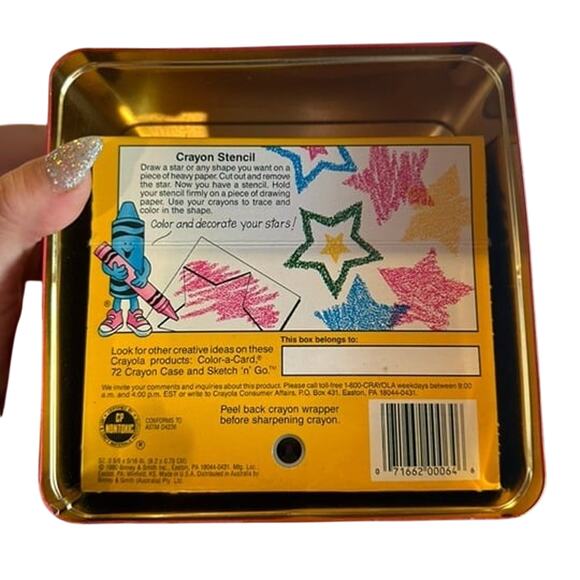 Vintage 1992 Crayola Collectible Holiday Tin W/ Original Crayons - Picture 5 of 5